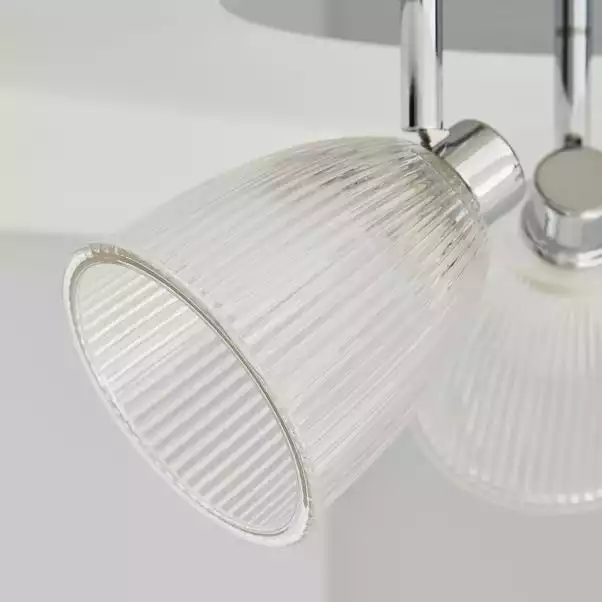 Dunelm Bremont 3 Light Ribbed Glass Bathroom Spotlight 5 Dunelm Bremont 3 Light Ribbed Glass Bathroom Spotlight - Image 3