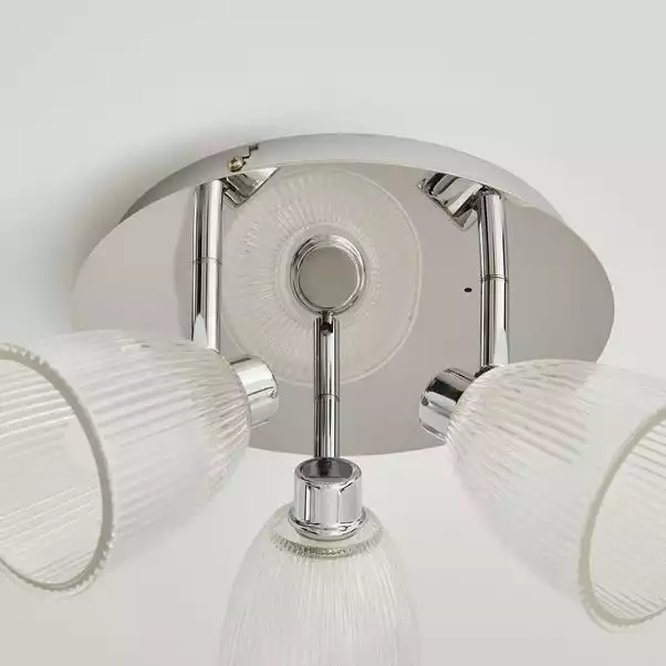 Dunelm Bremont 3 Light Ribbed Glass Bathroom Spotlight 6 Dunelm Bremont 3 Light Ribbed Glass Bathroom Spotlight - Image 4