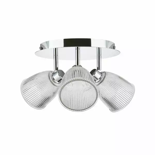 Dunelm Bremont 3 Light Ribbed Glass Bathroom Spotlight 8 Dunelm Bremont 3 Light Ribbed Glass Bathroom Spotlight - Image 6