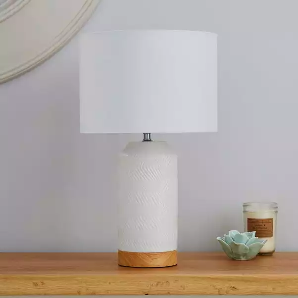 Dunelm Bibi Ceramic White Table Lamp 4 Dunelm Bibi Ceramic White Table Lamp - Image 2