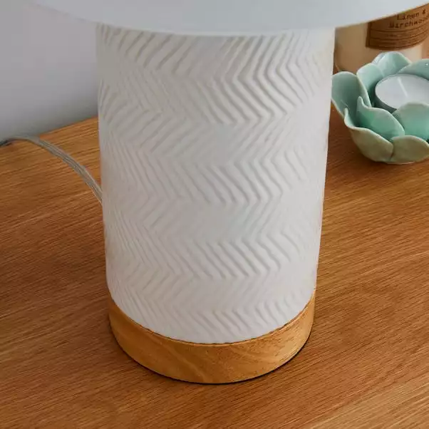 Dunelm Bibi Ceramic White Table Lamp 5 Dunelm Bibi Ceramic White Table Lamp - Image 3