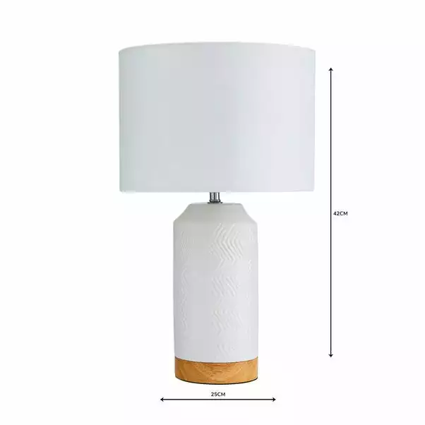 Dunelm Bibi Ceramic White Table Lamp 7 Dunelm Bibi Ceramic White Table Lamp - Image 5