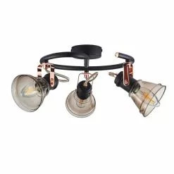 Dunelm Milas 3 Light Black Industrial Semi-Flush Ceiling Fitting 12 Dunelm Milas 3 Light Black Industrial Semi-Flush Ceiling Fitting -all lighting Sales Store 1000139082 alt05