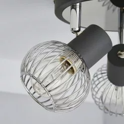 Dunelm Mattia 3 Light Wire Cage Matt Grey Spotlight -all lighting Sales Store 1000139084 alt02