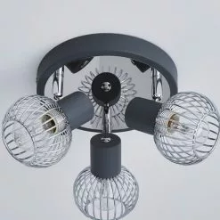 Dunelm Mattia 3 Light Wire Cage Matt Grey Spotlight -all lighting Sales Store 1000139084 alt03