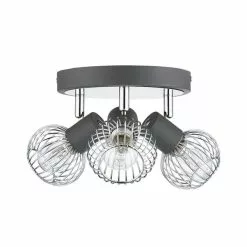 Dunelm Mattia 3 Light Wire Cage Matt Grey Spotlight -all lighting Sales Store 1000139084 alt05