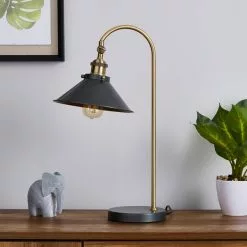 Dunelm Logan Antique Brass Grey Industrial Table Lamp 9 Dunelm Logan Antique Brass Grey Industrial Table Lamp -all lighting Sales Store 1000139099 alt01