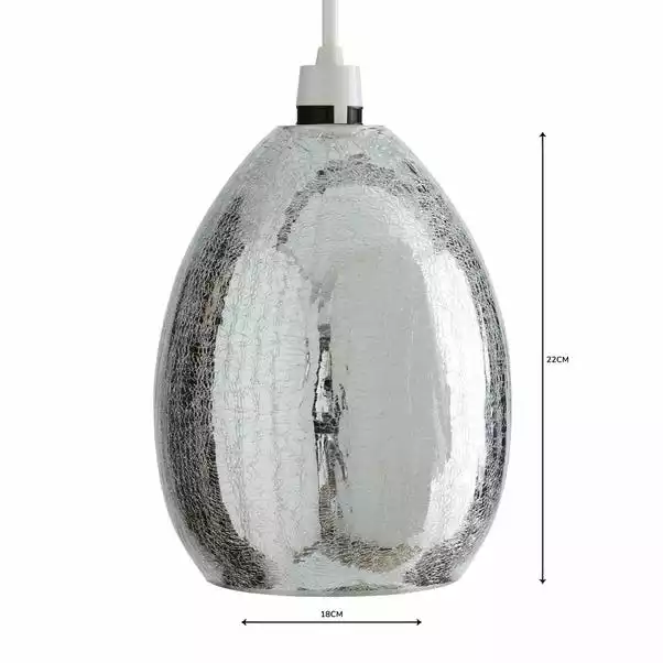 Dunelm Akola Crackle Glass Easy Fit Pendant 6 Dunelm Akola Crackle Glass Easy Fit Pendant - Image 4