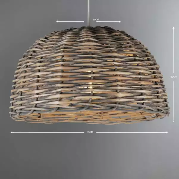 Dunelm Lari Split Weave Grey Easy Fit Pendant 6 Dunelm Lari Split Weave Grey Easy Fit Pendant - Image 4