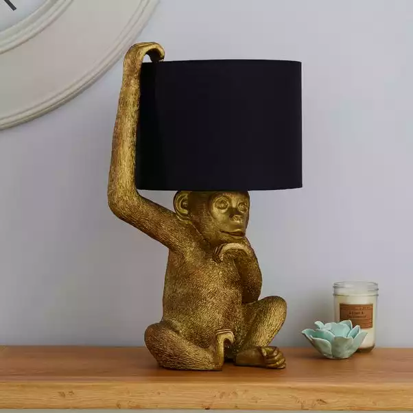 Dunelm Odisha Resin Monkey Gold Table Lamp 4 Dunelm Odisha Resin Monkey Gold Table Lamp - Image 2
