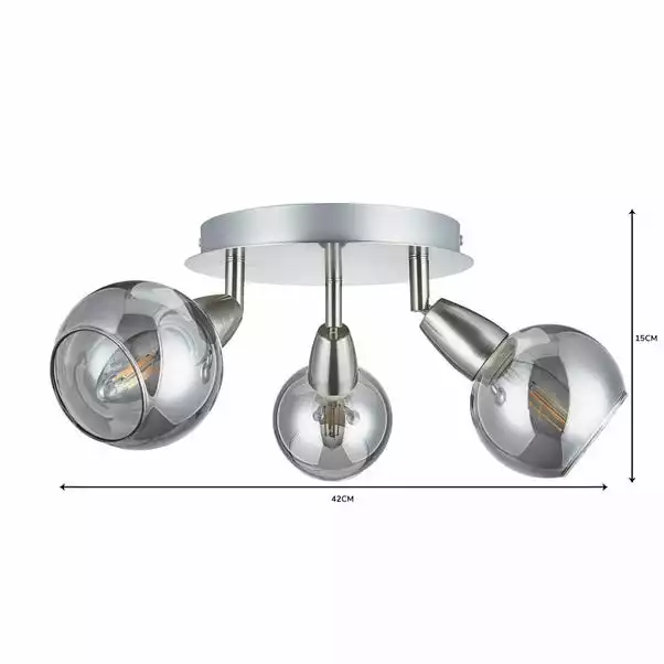 Dunelm Tia 3 Light Nickel Spotlight 8 Dunelm Tia 3 Light Nickel Spotlight - Image 6