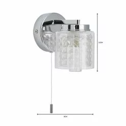 Dunelm Hylton Glass Bathroom Wall Light -all lighting Sales Store 1000149066 alt06