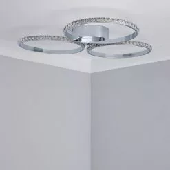 Dunelm Oraylia 3 Light Integrated LED Hoops Jewel Chrome Ceiling Fitting 9 Dunelm Oraylia 3 Light Integrated LED Hoops Jewel Chrome Ceiling Fitting -all lighting Sales Store 1000149069 alt01