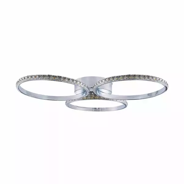 Dunelm Oraylia 3 Light Integrated LED Hoops Jewel Chrome Ceiling Fitting 7 Dunelm Oraylia 3 Light Integrated LED Hoops Jewel Chrome Ceiling Fitting - Image 5