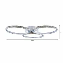 Dunelm Oraylia 3 Light Integrated LED Hoops Jewel Chrome Ceiling Fitting 13 Dunelm Oraylia 3 Light Integrated LED Hoops Jewel Chrome Ceiling Fitting -all lighting Sales Store 1000149069 alt06