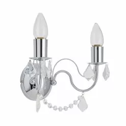 Dunelm Elizabeth 2 Light Chrome Bathroom Wall Light -all lighting Sales Store 1000149087 alt05