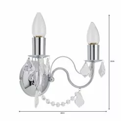 Dunelm Elizabeth 2 Light Chrome Bathroom Wall Light -all lighting Sales Store 1000149087 alt06