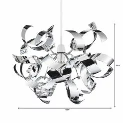 Dunelm Iris Ribbon Chrome Easy Fit Pendant 12 Dunelm Iris Ribbon Chrome Easy Fit Pendant -all lighting Sales Store 1000149095 alt06