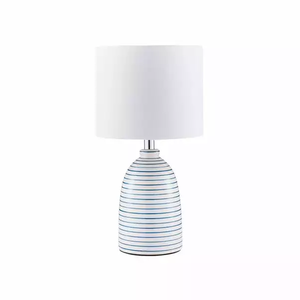 Dunelm Tenby Ceramic White And Blue Table Lamp 7 Dunelm Tenby Ceramic White And Blue Table Lamp - Image 5