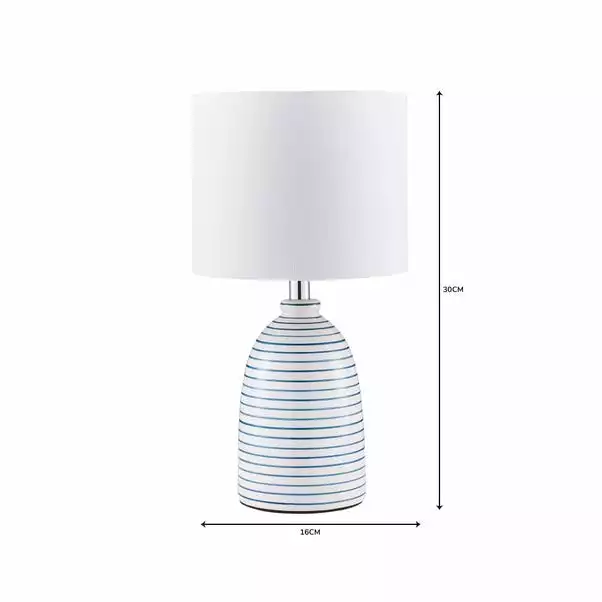 Dunelm Tenby Ceramic White And Blue Table Lamp 8 Dunelm Tenby Ceramic White And Blue Table Lamp - Image 6