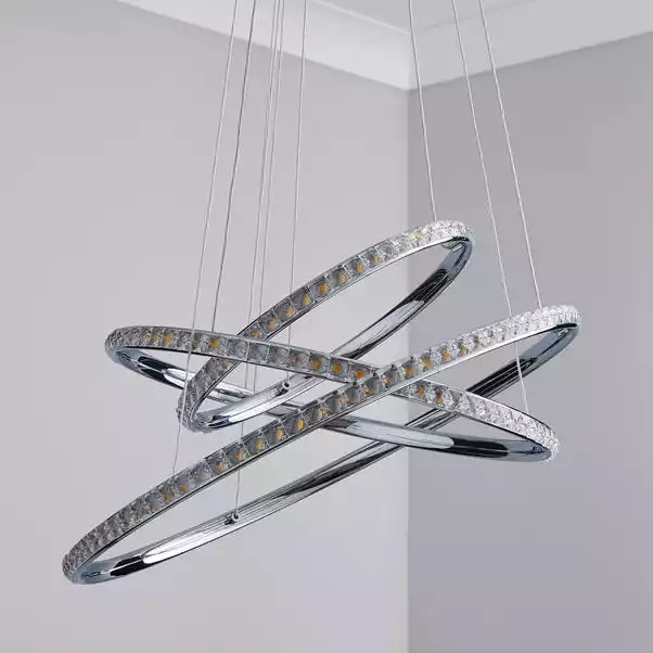 Dunelm Cali 3 Light Integrated LED Hoop Crystal Ceiling Fitting 4 Dunelm Cali 3 Light Integrated LED Hoop Crystal Ceiling Fitting - Image 2