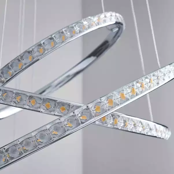 Dunelm Cali 3 Light Integrated LED Hoop Crystal Ceiling Fitting 5 Dunelm Cali 3 Light Integrated LED Hoop Crystal Ceiling Fitting - Image 3