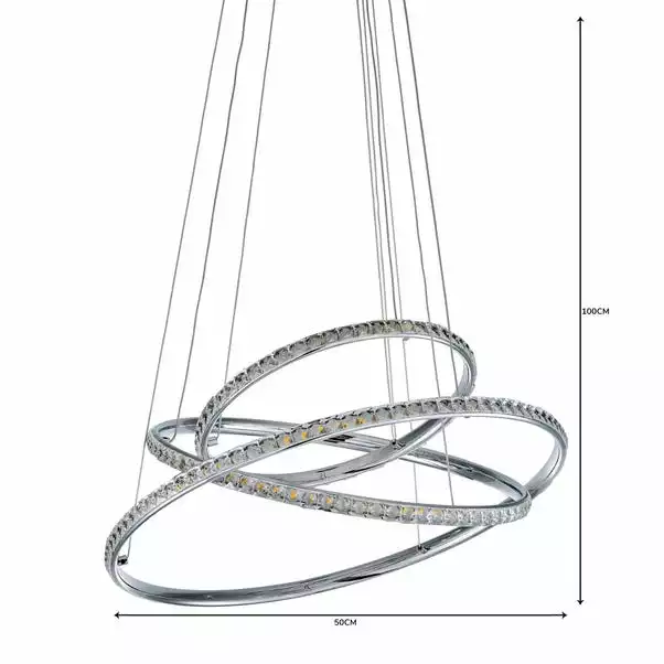 Dunelm Cali 3 Light Integrated LED Hoop Crystal Ceiling Fitting 8 Dunelm Cali 3 Light Integrated LED Hoop Crystal Ceiling Fitting - Image 6