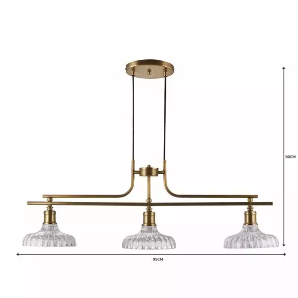Dunelm Colt 3 Light Diner Antique Brass Ceiling Fitting 8 Dunelm Colt 3 Light Diner Antique Brass Ceiling Fitting - Image 6
