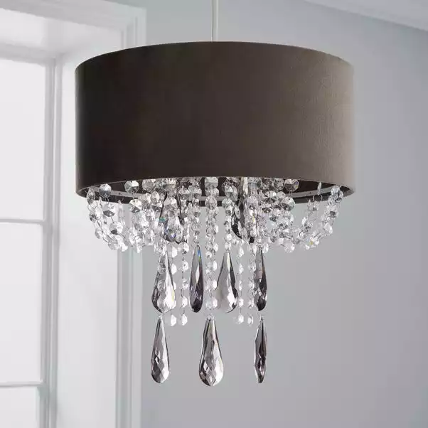 Dunelm Halle Velvet Jewel Grey Easy Fit Pendant 4 Dunelm Halle Velvet Jewel Grey Easy Fit Pendant - Image 2