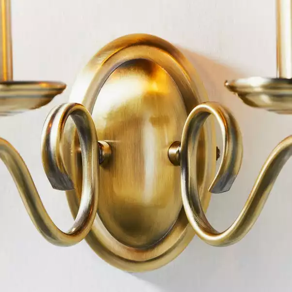 Vogue Lighting Vogue Bernice 2 Light Wall Light Antique Brass 8 Vogue Lighting Vogue Bernice 2 Light Wall Light Antique Brass - Image 6