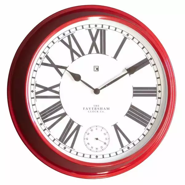 Cedar & Sage Kirby Clock Red 52cm 5 Cedar & Sage Kirby Clock Red 52cm - Image 3