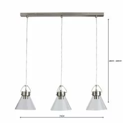 Dunelm Delavin 3 Light Glass Diner Ceiling Fitting -all lighting Sales Store 1000157749 alt04