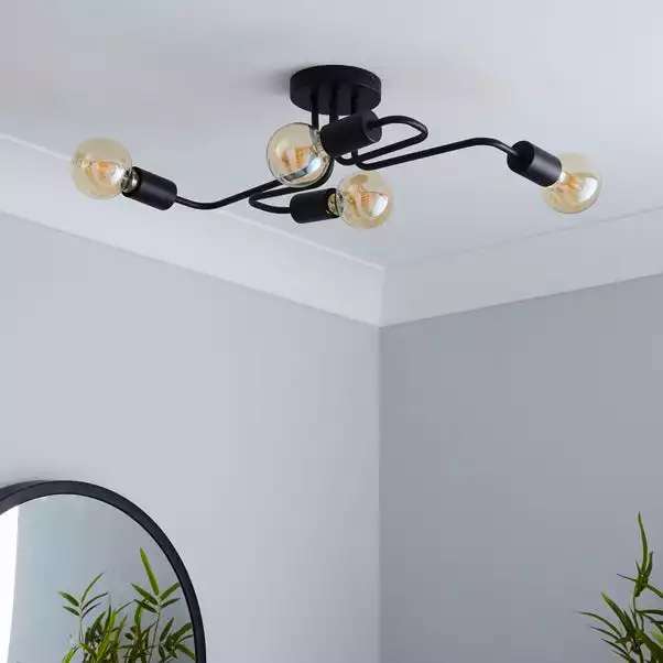Dunelm Kacy 4 Light Black Flush Ceiling Fitting 4 Dunelm Kacy 4 Light Black Flush Ceiling Fitting - Image 2
