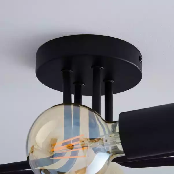 Dunelm Kacy 4 Light Black Flush Ceiling Fitting 5 Dunelm Kacy 4 Light Black Flush Ceiling Fitting - Image 3