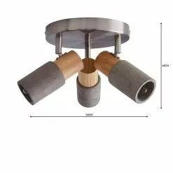 Dunelm Inka 3 Light Concrete Wood Spotlight 12 Dunelm Inka 3 Light Concrete Wood Spotlight -all lighting Sales Store 1000157753 alt04