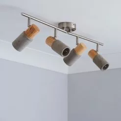 Dunelm Inka 4 Light Concrete Wood Spotlight Bar 9 Dunelm Inka 4 Light Concrete Wood Spotlight Bar -all lighting Sales Store 1000157754 alt01