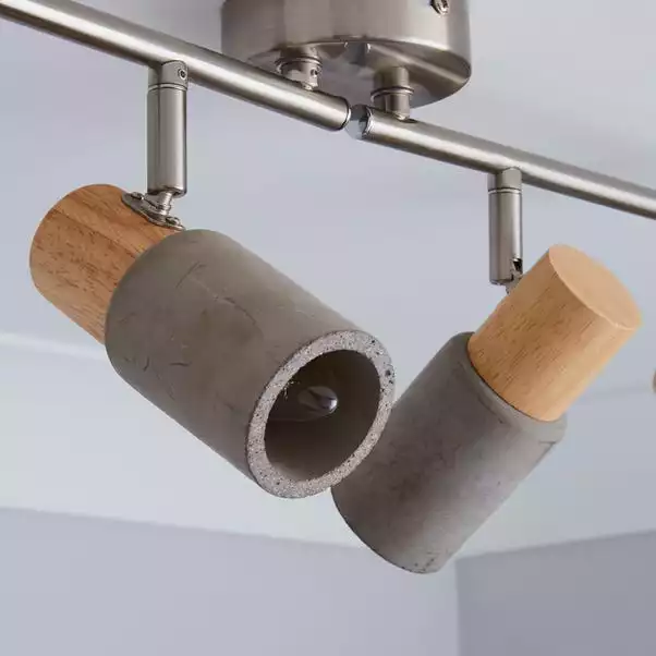 Dunelm Inka 4 Light Concrete Wood Spotlight Bar 5 Dunelm Inka 4 Light Concrete Wood Spotlight Bar - Image 3