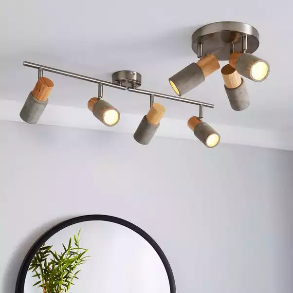 Dunelm Inka 4 Light Concrete Wood Spotlight Bar 8 Dunelm Inka 4 Light Concrete Wood Spotlight Bar - Image 6
