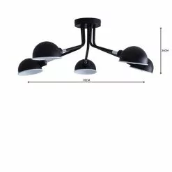 Elements Borr 5 Light Black Ceiling Fitting 12 Elements Borr 5 Light Black Ceiling Fitting -all lighting Sales Store 1000157756 alt04