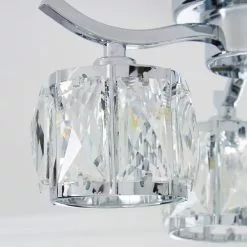 Dunelm Kleio 3 Light Glass Chrome Semi-Flush Ceiling Fitting -all lighting Sales Store 1000157757 alt02