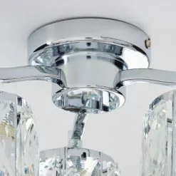 Dunelm Kleio 3 Light Glass Chrome Semi-Flush Ceiling Fitting -all lighting Sales Store 1000157757 alt03
