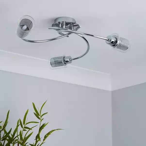 Dunelm Grace 3 Light Chrome Semi-Flush Ceiling Fitting 4 Dunelm Grace 3 Light Chrome Semi-Flush Ceiling Fitting - Image 2