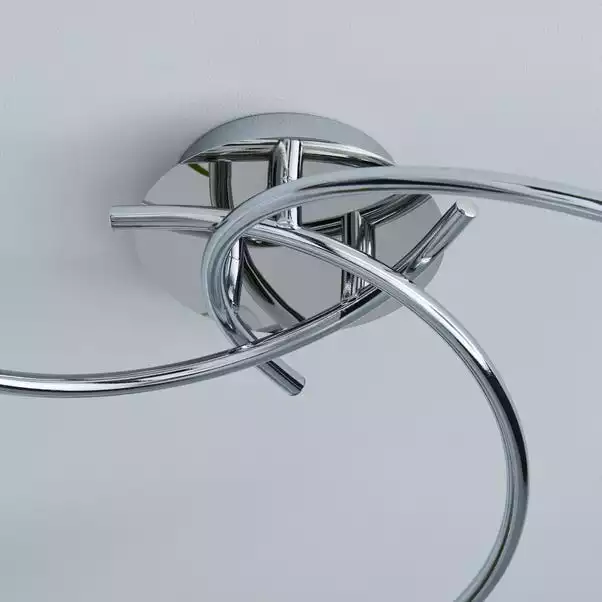 Dunelm Grace 3 Light Chrome Semi-Flush Ceiling Fitting 6 Dunelm Grace 3 Light Chrome Semi-Flush Ceiling Fitting - Image 4