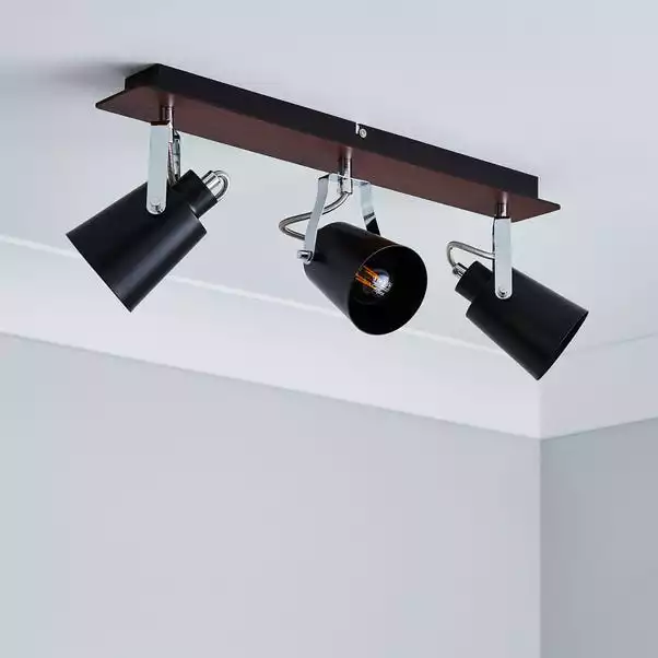 Dunelm Johan 3 Light Black Spotlight Bar 4 Dunelm Johan 3 Light Black Spotlight Bar - Image 2