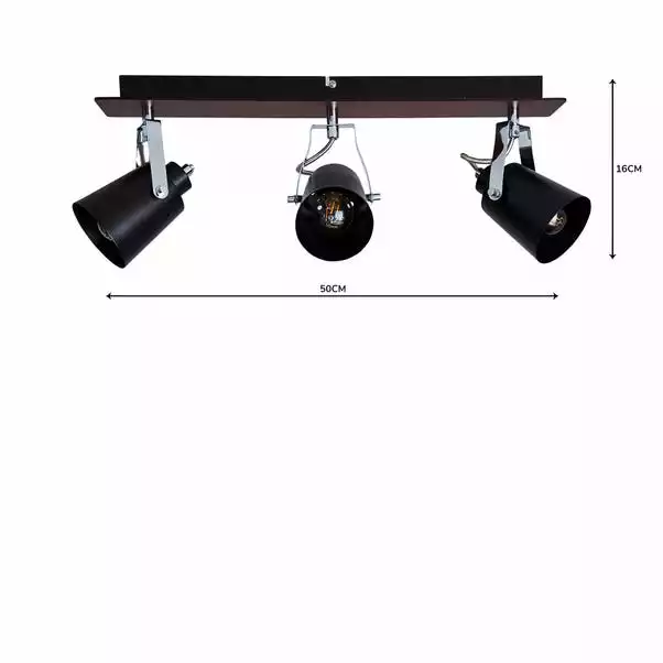 Dunelm Johan 3 Light Black Spotlight Bar 7 Dunelm Johan 3 Light Black Spotlight Bar - Image 5