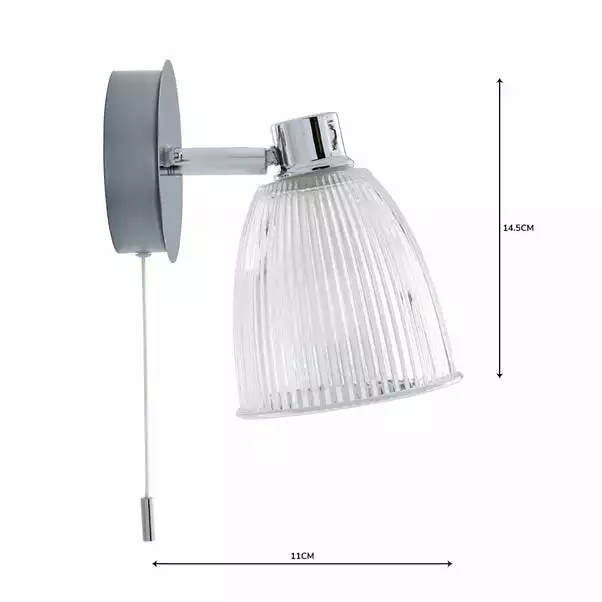 Dunelm Bremont Ribbed Glass Bathroom Wall Light 7 Dunelm Bremont Ribbed Glass Bathroom Wall Light - Image 5