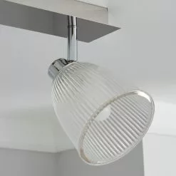 Dunelm Bremont 2 Light Ribbed Glass Bathroom Spotlight -all lighting Sales Store 1000157769 alt02