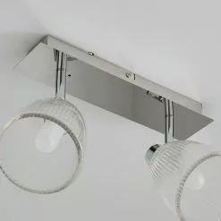 Dunelm Bremont 2 Light Ribbed Glass Bathroom Spotlight -all lighting Sales Store 1000157769 alt03