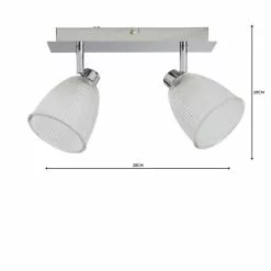Dunelm Bremont 2 Light Ribbed Glass Bathroom Spotlight -all lighting Sales Store 1000157769 alt04