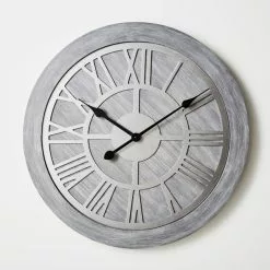 Dunelm Wooden 60cm Wall Clock Grey 7 Dunelm Wooden 60cm Wall Clock Grey -all lighting Sales Store 1000158036 alt02